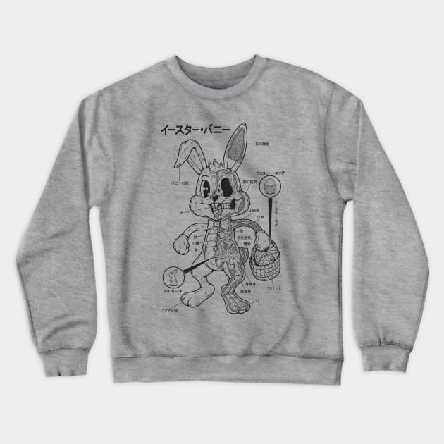 EASTER BUNNY ANATOMY - LINES Crewneck Sweatshirt by Firebrander